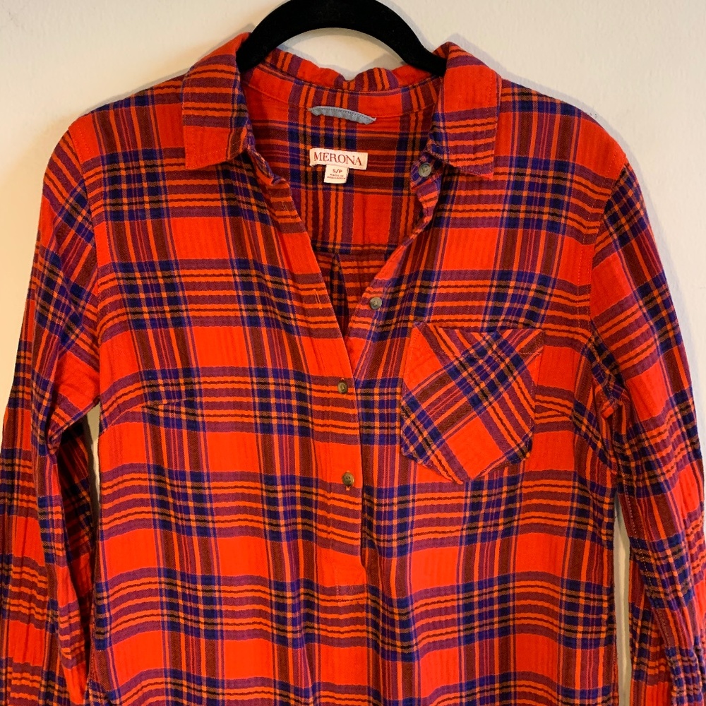Merona Plaid Flannel Pullover-SMALL